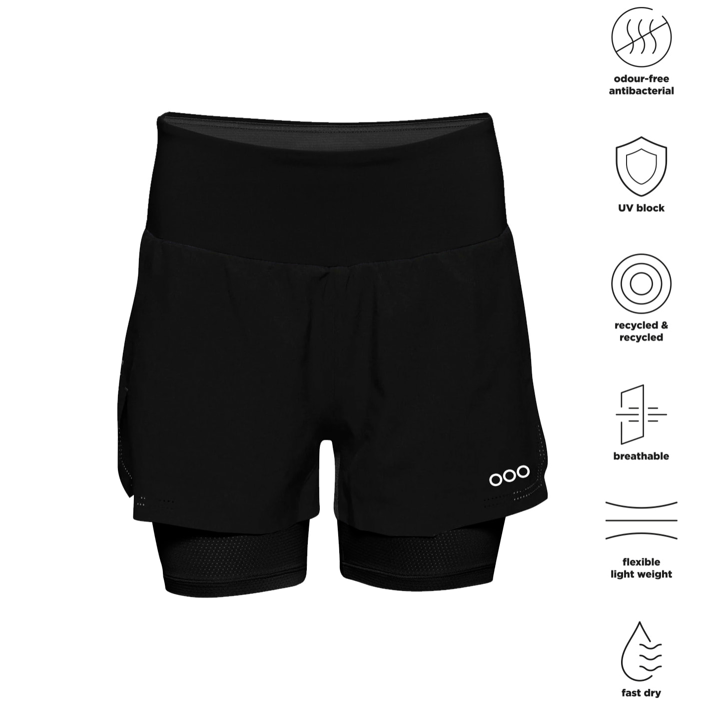 Shorts deportivos donna ECOON La Coursieres - Nero