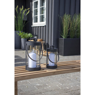 Set 2 lanterne in acciaio e vetro Bondi — nero, misure graduate