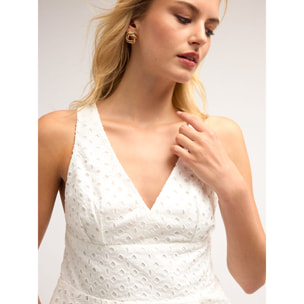 Motivi - Top in sangallo con balze - Bianco