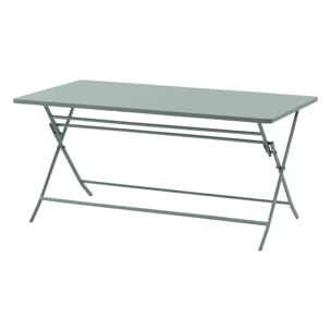 Table de jardin pliante rectangulaire "Greensboro" vert olive 6 places en acier
