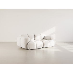Grace - canapé modulable 2 places en velours texturé - Beige