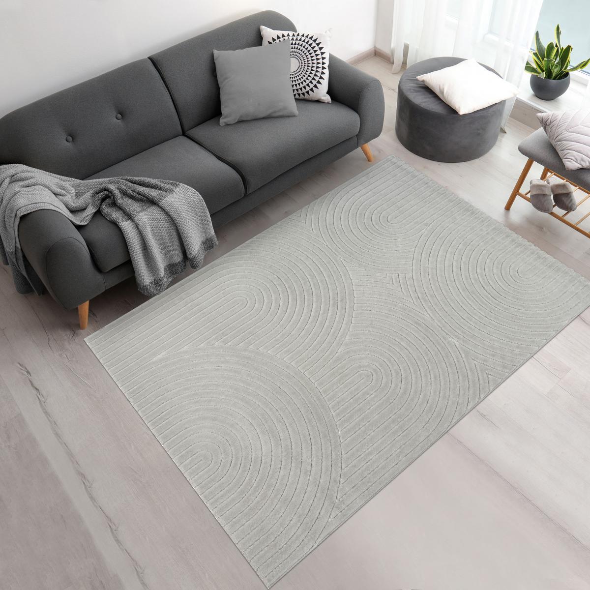 Tapis intérieur extérieur en relief ton sur ton FIRU