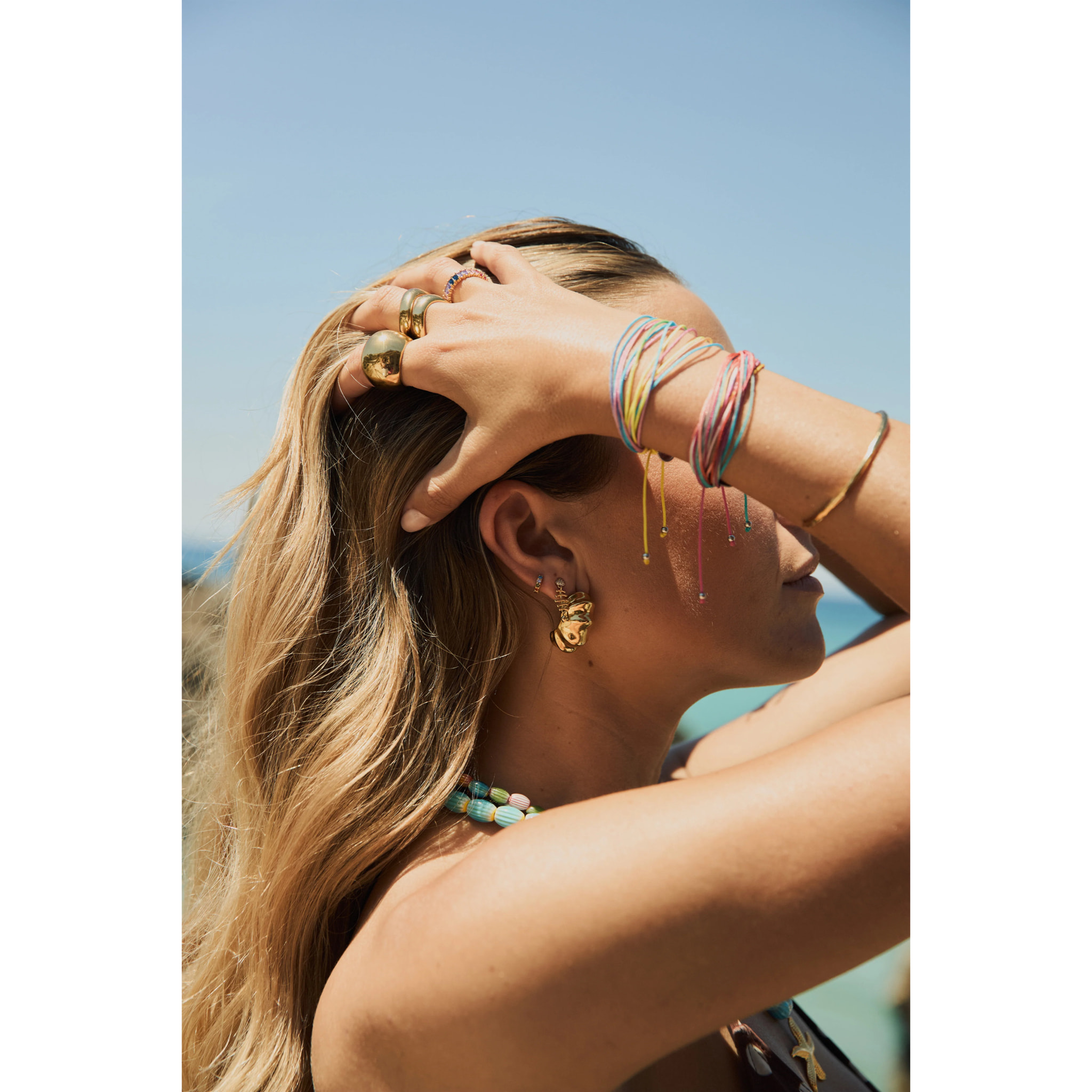 Orecchini Puff Acciao Placcato Oro