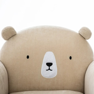 Fauteuil enfant ours beige