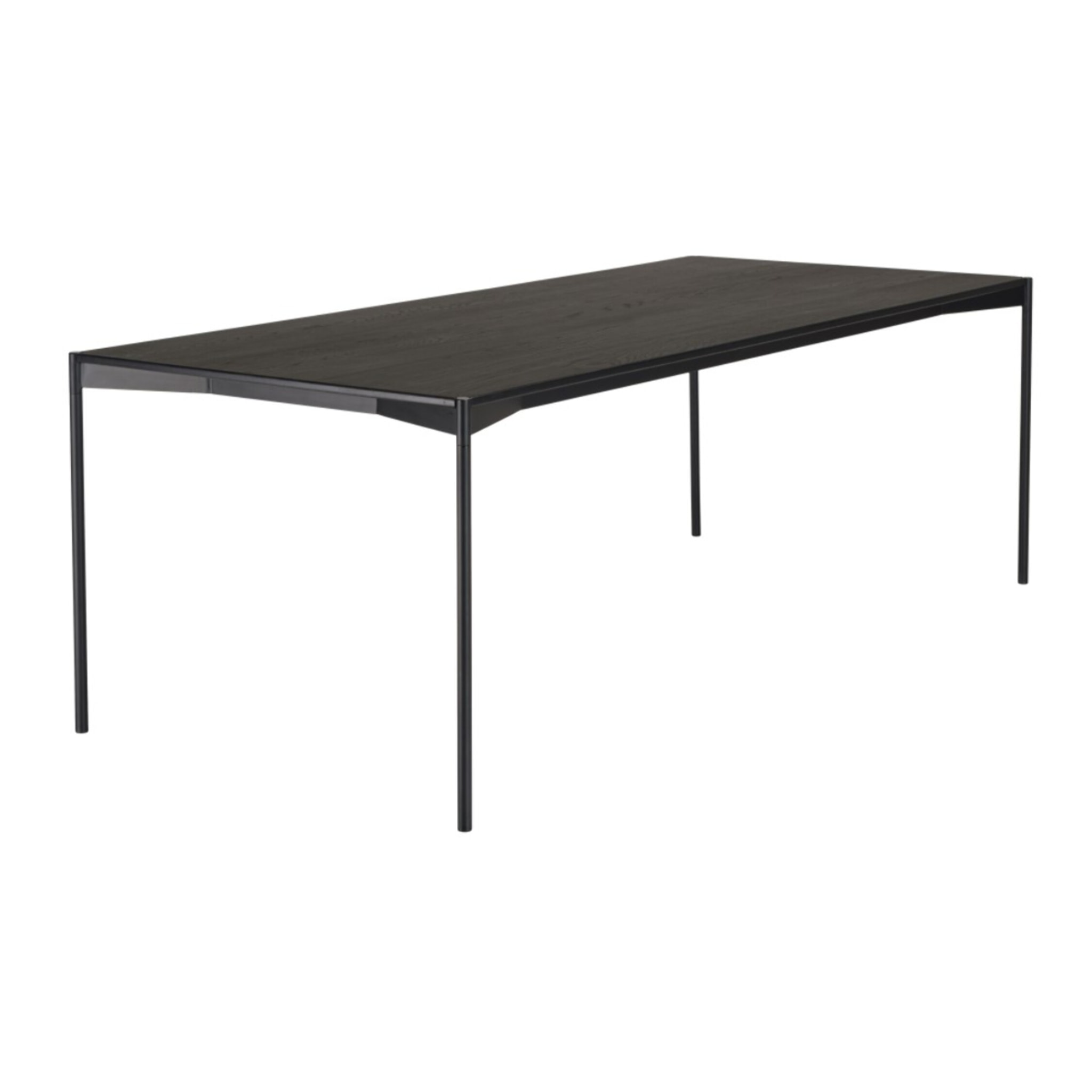 DALY - Table à manger rectangulaire noire 220x100cm piètement métal