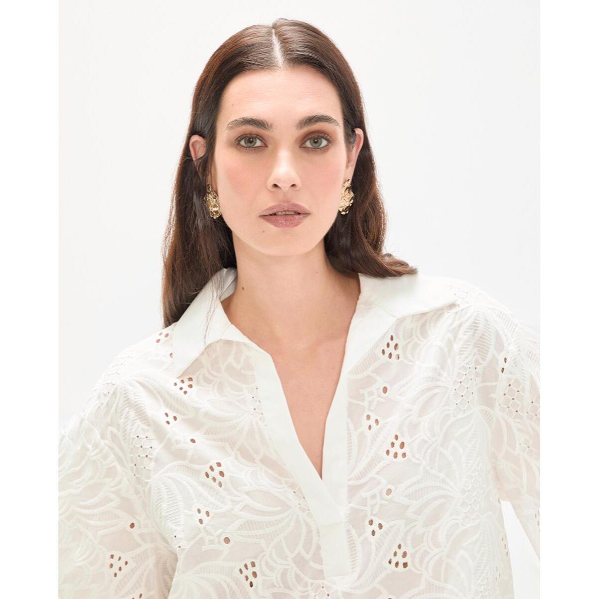 Polo a maniche corte con scollo in cotone