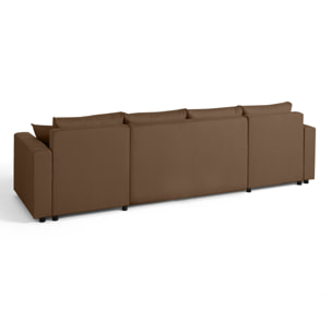 Regala - canapé panoramique - 7 places - convertible avec coffre - en tissu - Marron