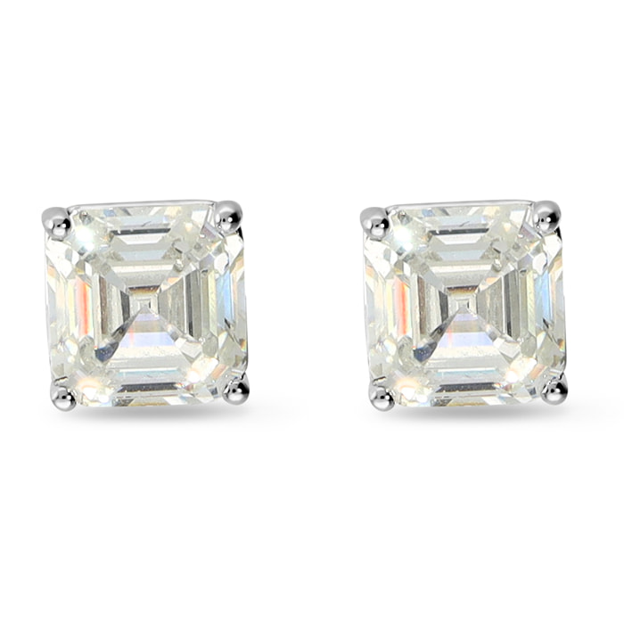 Orecchini Punto Luce Quadrati in Argento 925 con Cubic Zirconia