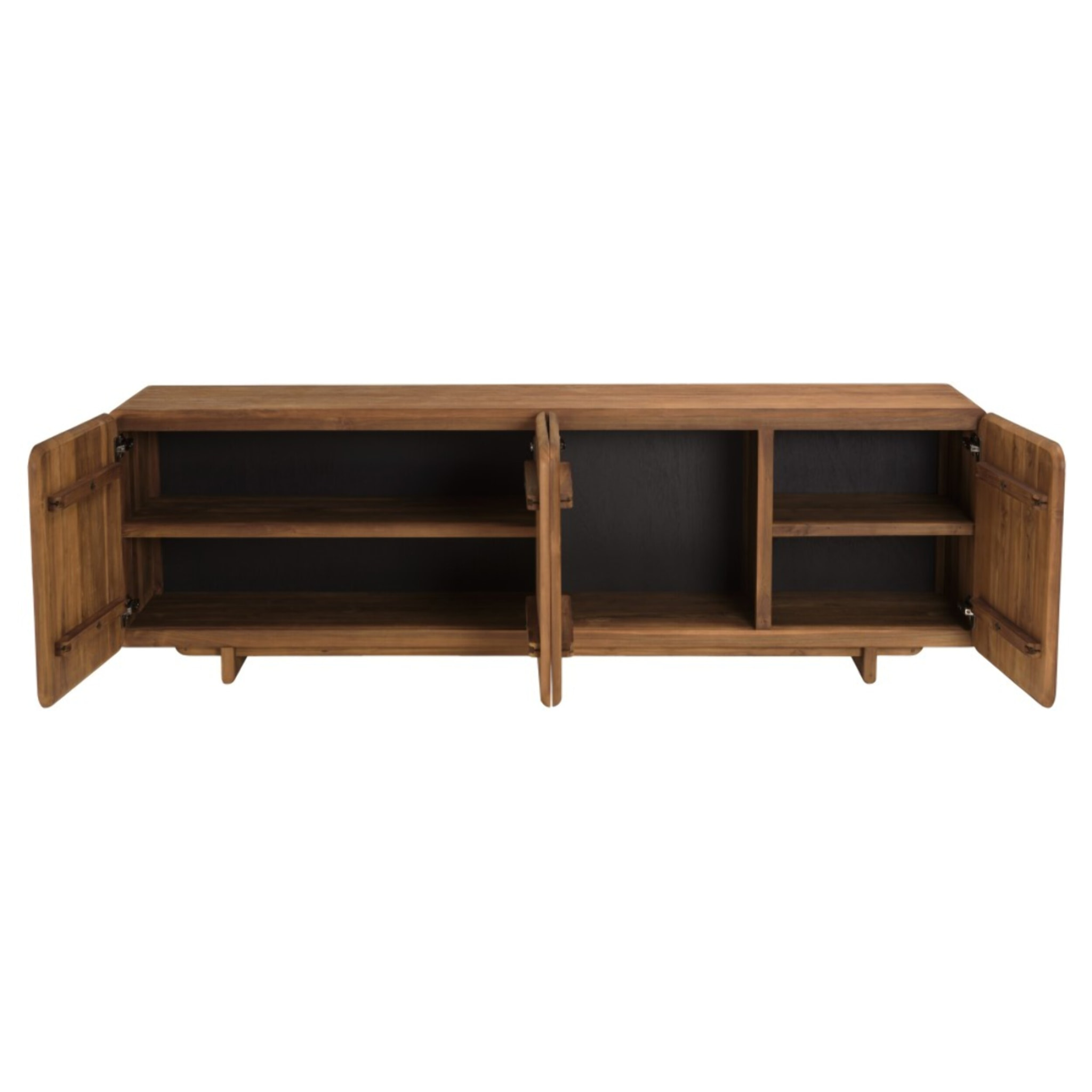 SIXTINE - Buffet 4 portes 200x65cm en bois de teck recyclé