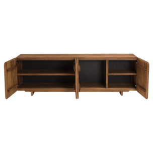 SIXTINE - Buffet 4 portes 200x65cm en bois de teck recyclé