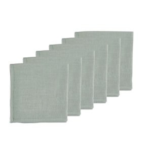 Serviette de table - 6 pièces - Lin et coton vert pâle