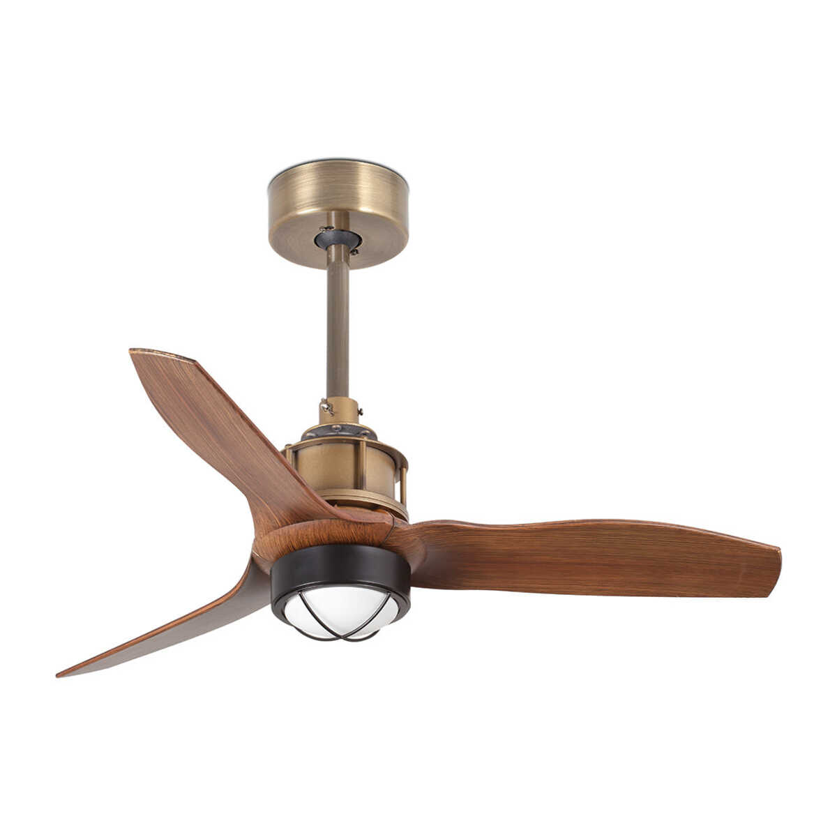 JUST FAN XS LED Ventilateur or vieilli/bois 81cm