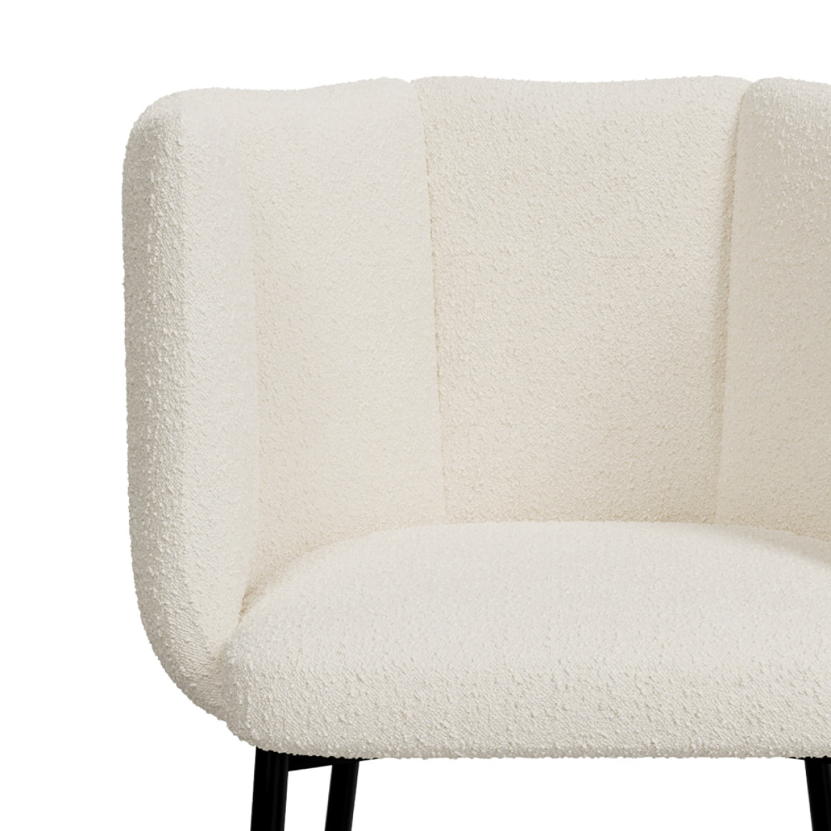 Lot de 2 chaises pour îlot central 67 cm en tissu bouclé beige - Rosy