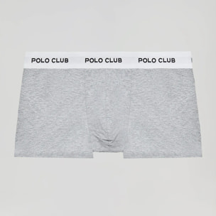 Pack de tres boxers negro,gris y blanco con logotipo Polo Club