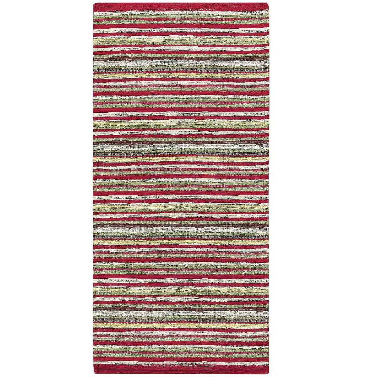 Tappeto Cucina Bagno Righe Rosso