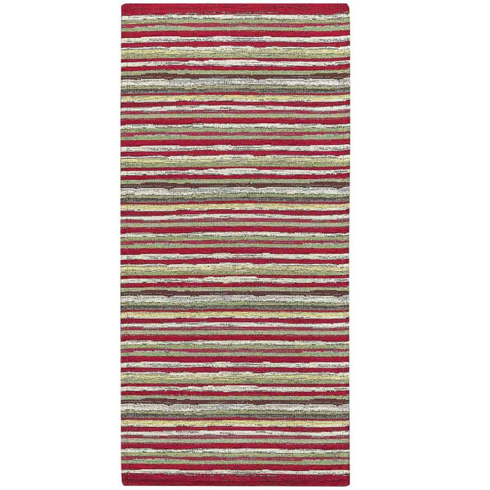 Tappeto Cucina Bagno Righe Rosso