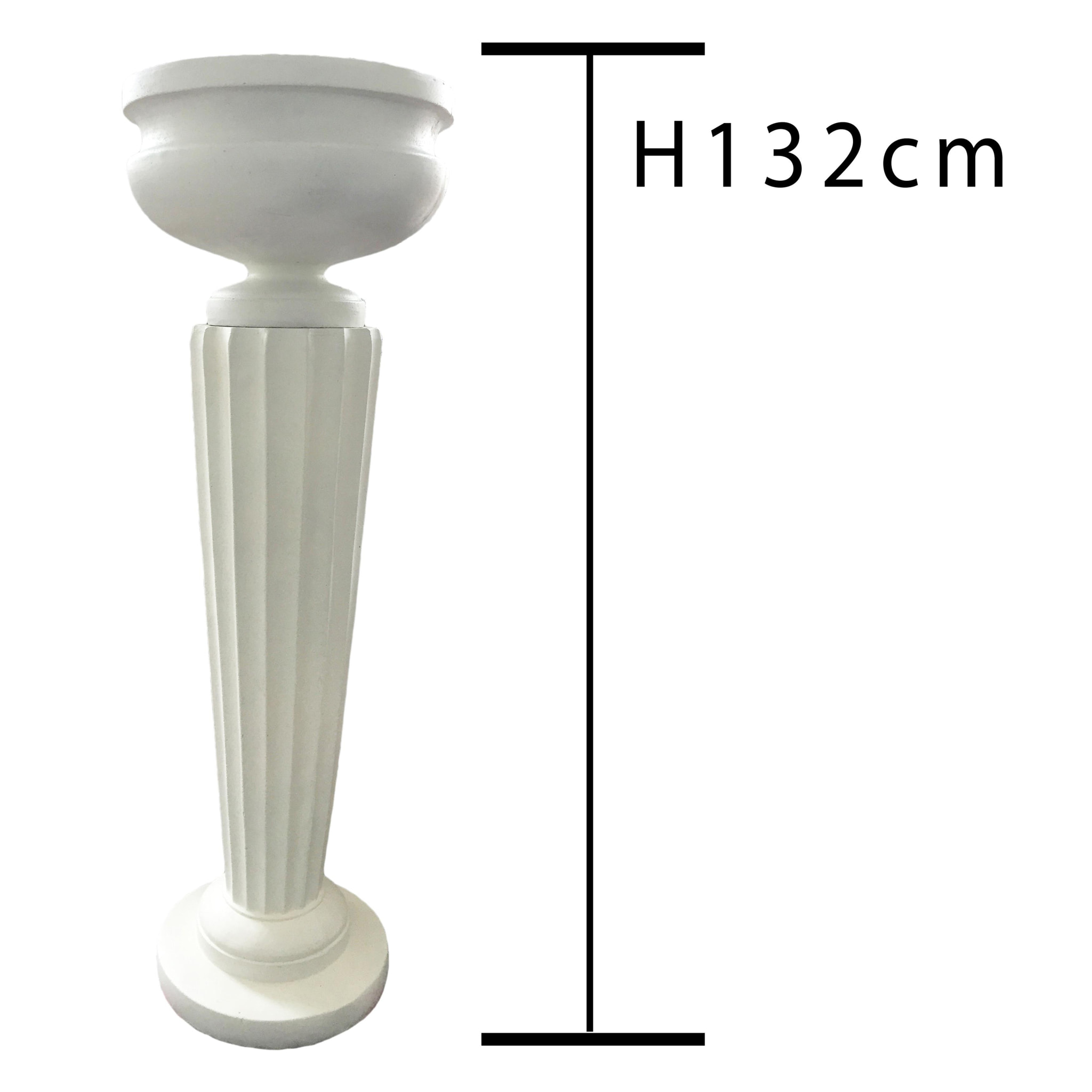 Set Vaso+Colonna. Misure 44 Cm 132 Cm - Pezzi 1 - 44X132X44cm - Colore: Bianco - Bianchi Dino - Vasi In Resina E Cemento