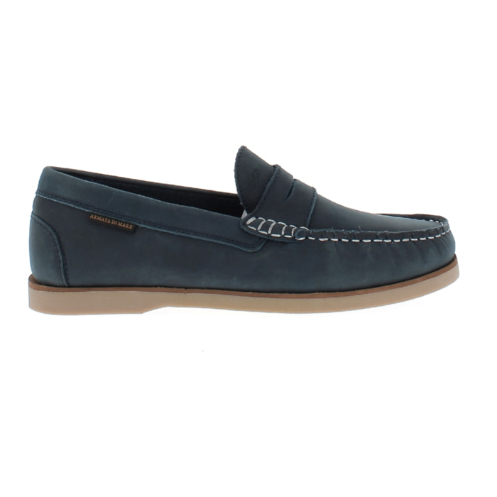 Armata di Mare Scarpe Uomo Mocassini Penny Loafer in Vera Pelle Comfort AMU SS23F389 Navy