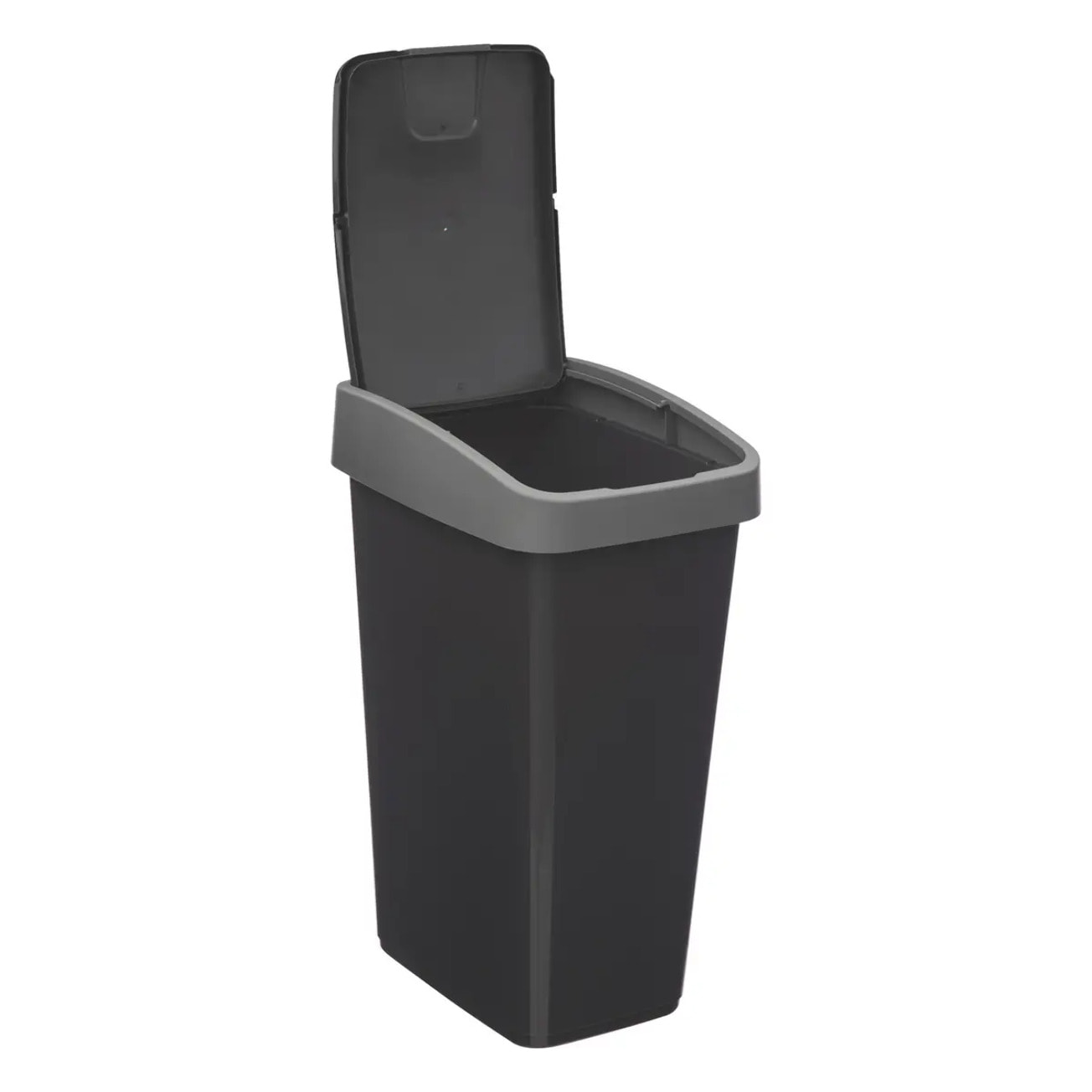Poubelle 2 ouvertures plastique 25L gris