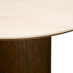 Table à manger Auren ronde D.120cm 4 places beige