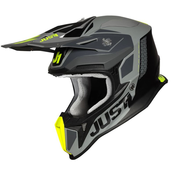 CASCO OFFROAD  J18 PULSAR FLUO YELLOW-GREY-BLACK - Matt  JUST1