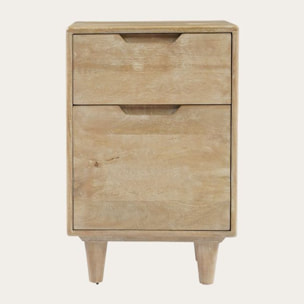 Table de chevet Dakar -bois massif de mangue-couleur arabica 40 x 62 x 35 cm
