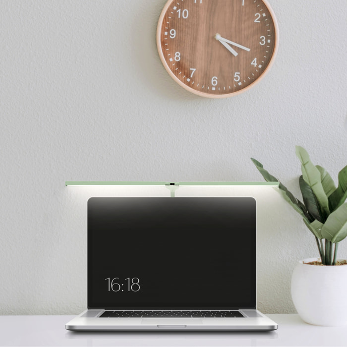 Forlight Joy Lámpara de escritorio LED portatil. Cambio de intensidad y temperatura. Brazo flexible y ángulo variable. Verde.