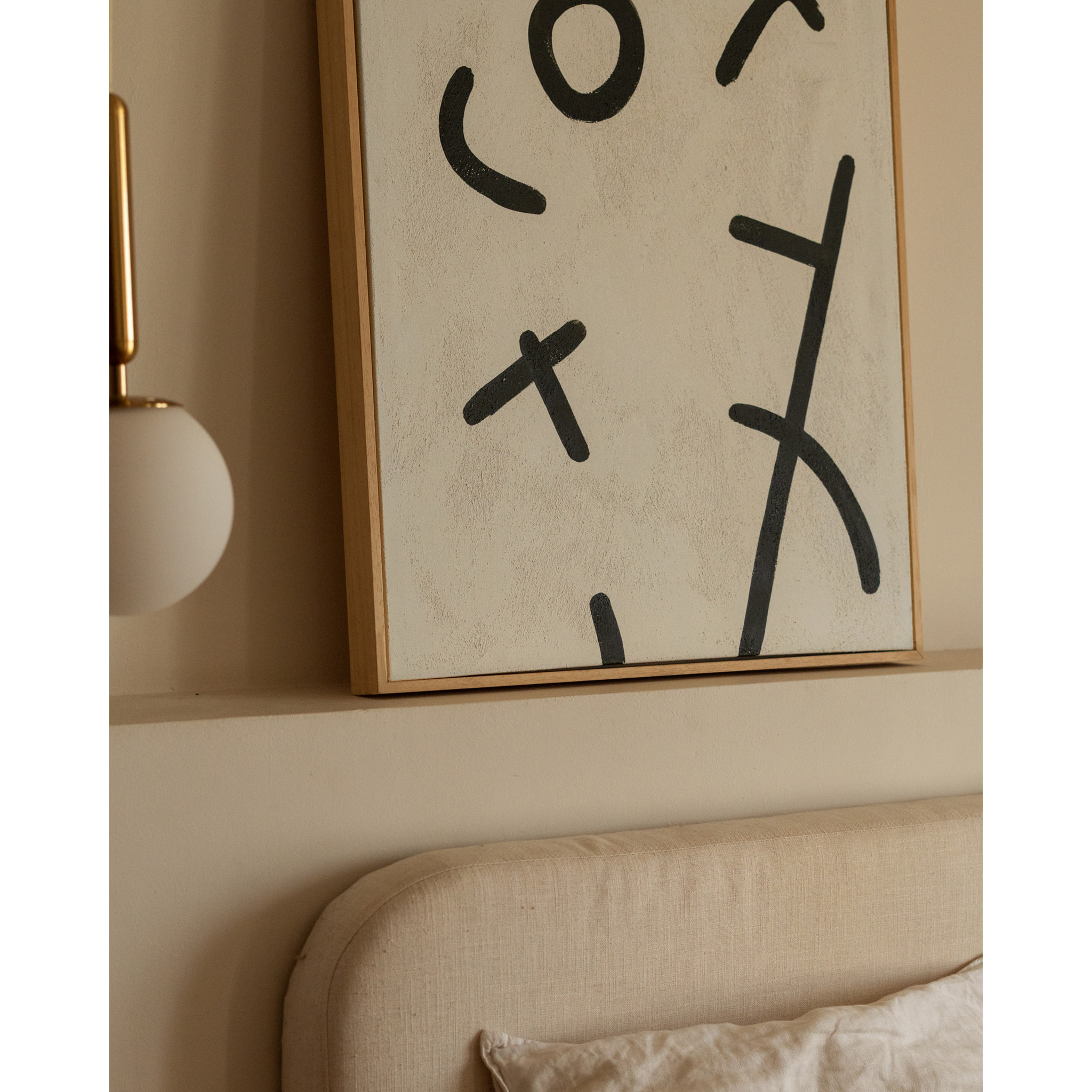 Cuadro blanco y negro decorativo sobre algodón con bastidor de madera pintado artesanalmente con pintura óleo en varias medidas