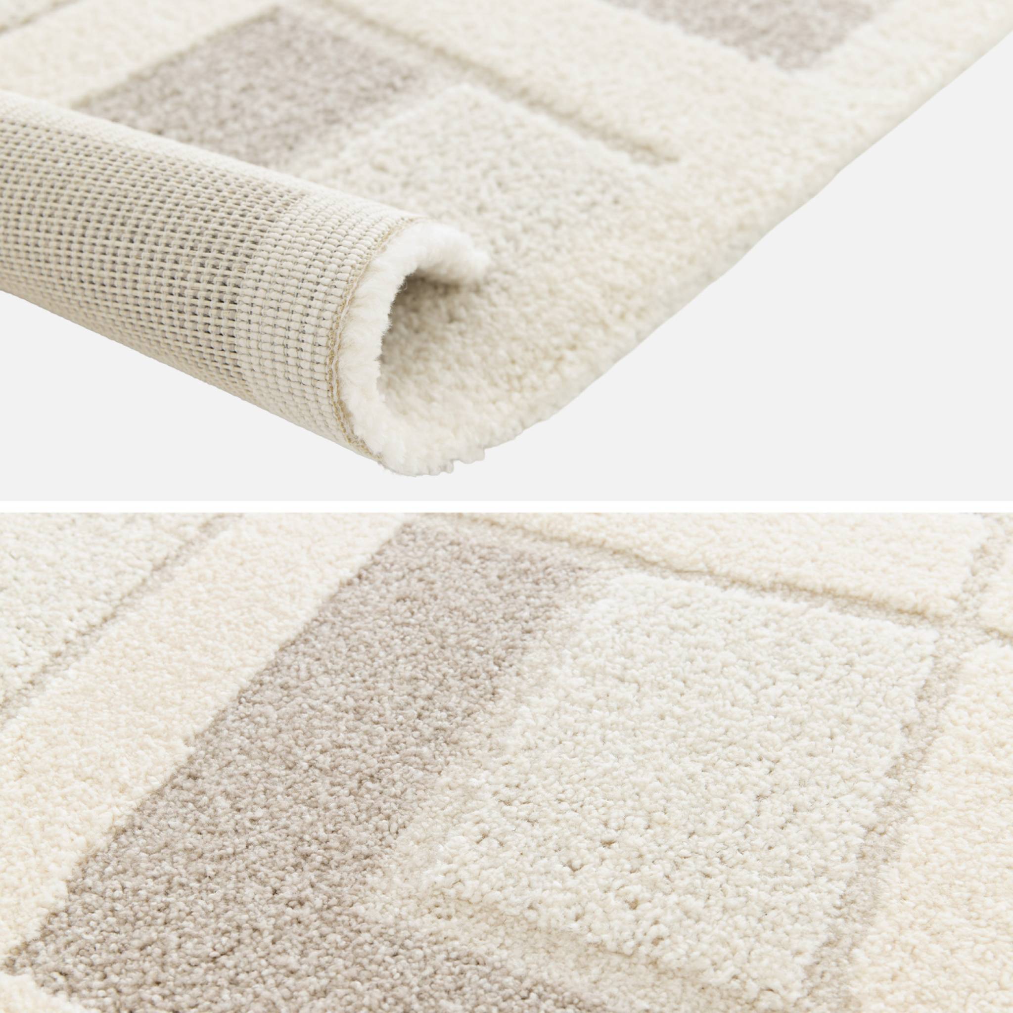 Tapis intérieur motifs géométriques crème EVE