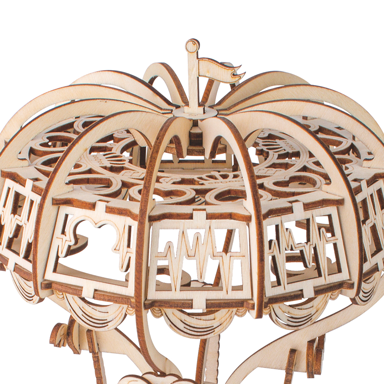 Puzzle 3D in legno. Mongolfiera. 93 pezzi.