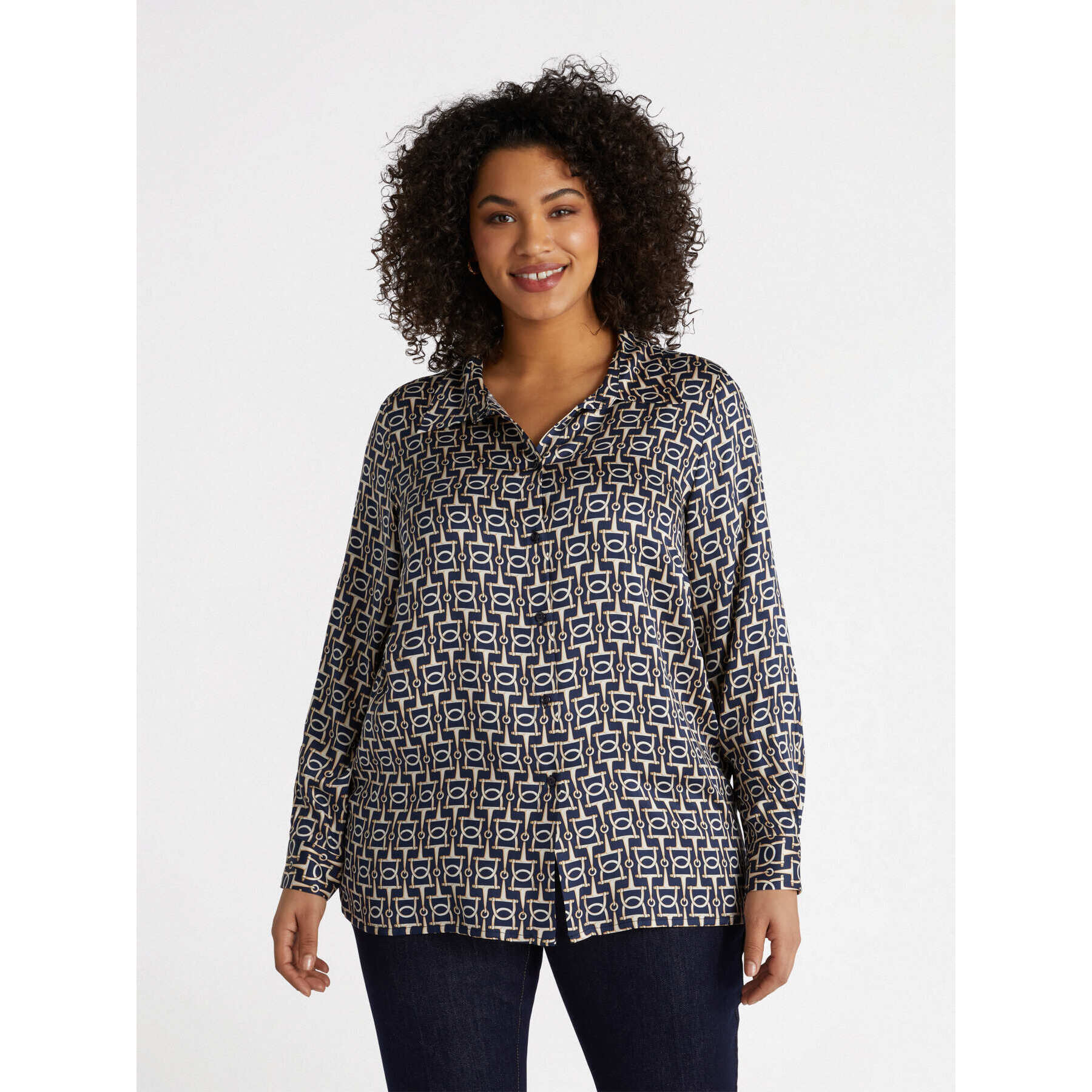 Fiorella Rubino - Camicia dalla stampa catene - Blu