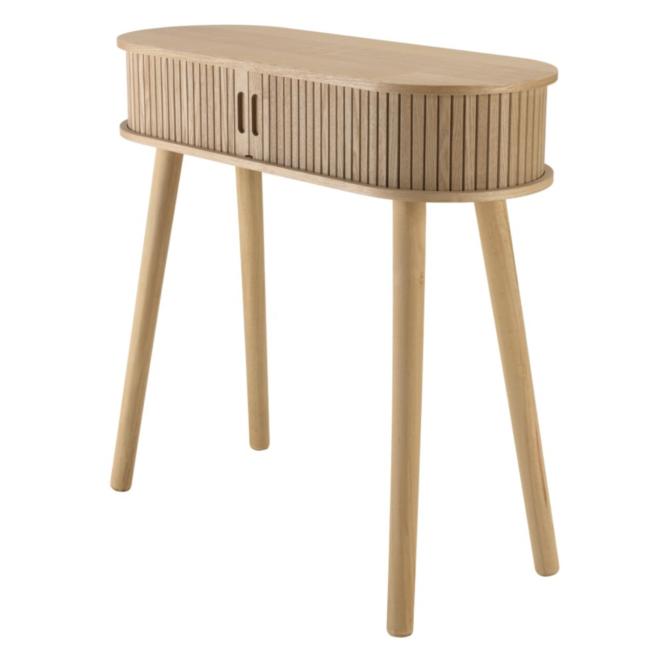 AGATHE - Console ovale 80x30cm en bois couleur naturelle