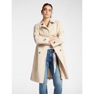 Elena Mirò - Trench cruzado en gabardina - Beige