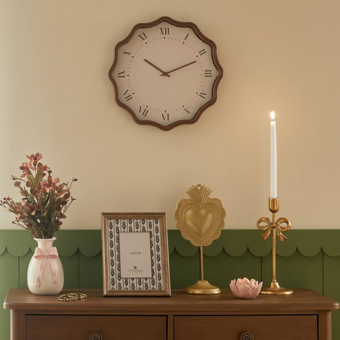 Horloge Mona D.38cm marron