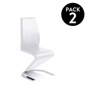 Pack 2 sillas de comedor Rin símil piel Blanco