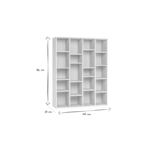 Bibliothèque design en bois blanc L149 cm RYTHM