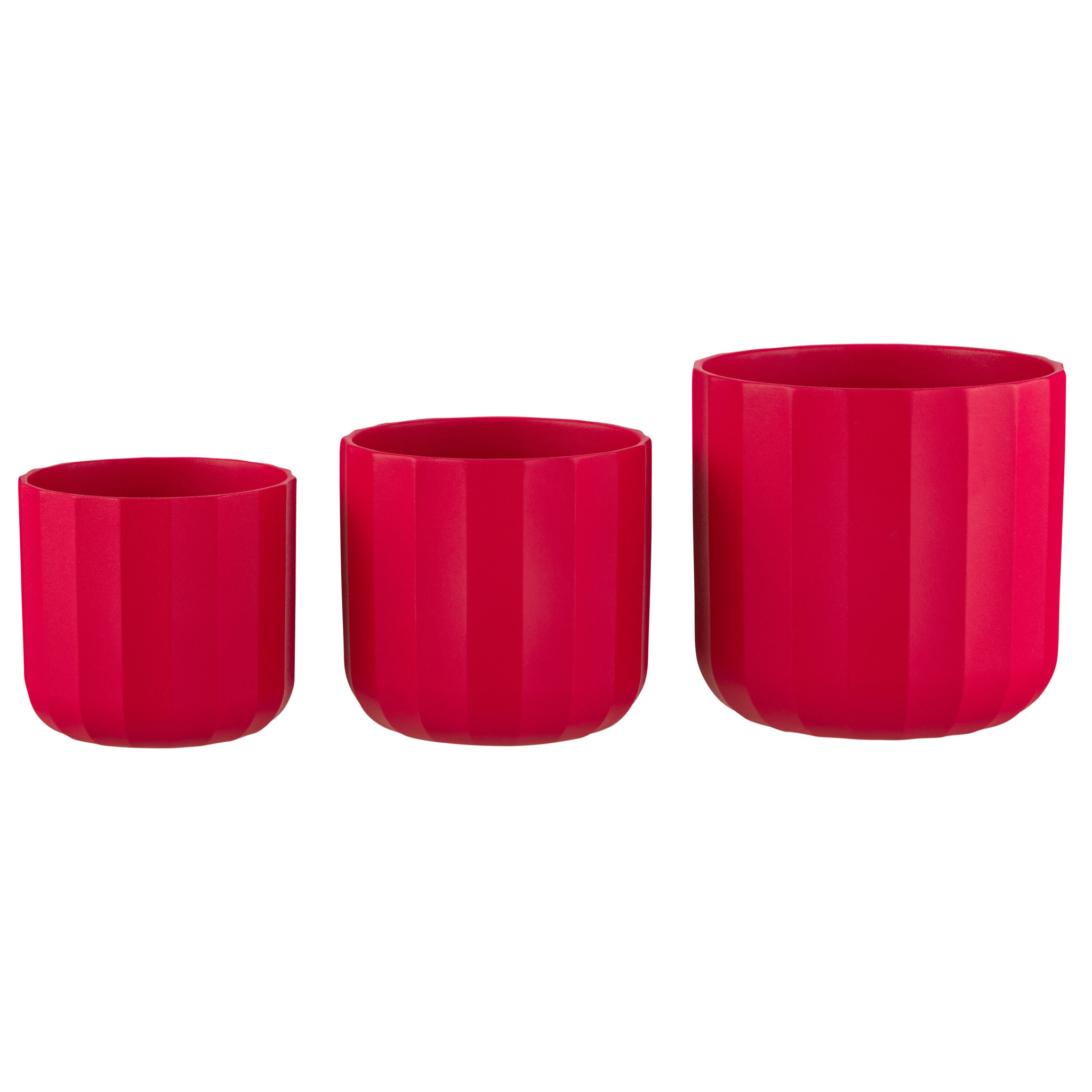 J-Line cache-pot Summer - céramique - rose - large - 2 pièces - Ø 18.5 cm