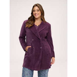 Fiorella Rubino - Abrigo de pana con doble botonadura - Violeta
