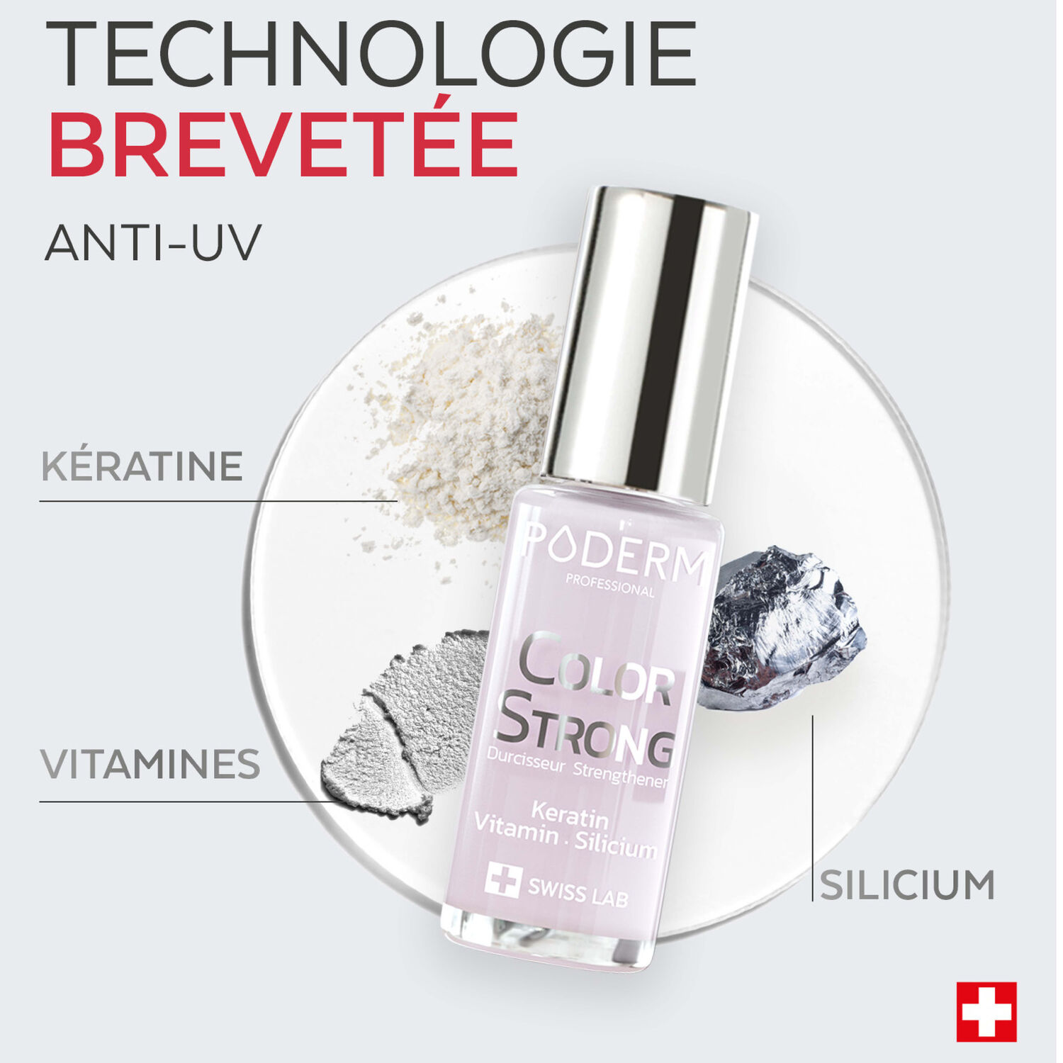 Color Strong - Vernis Durcisseur Kératine, Vitamine & Silicium Gloss Éclat