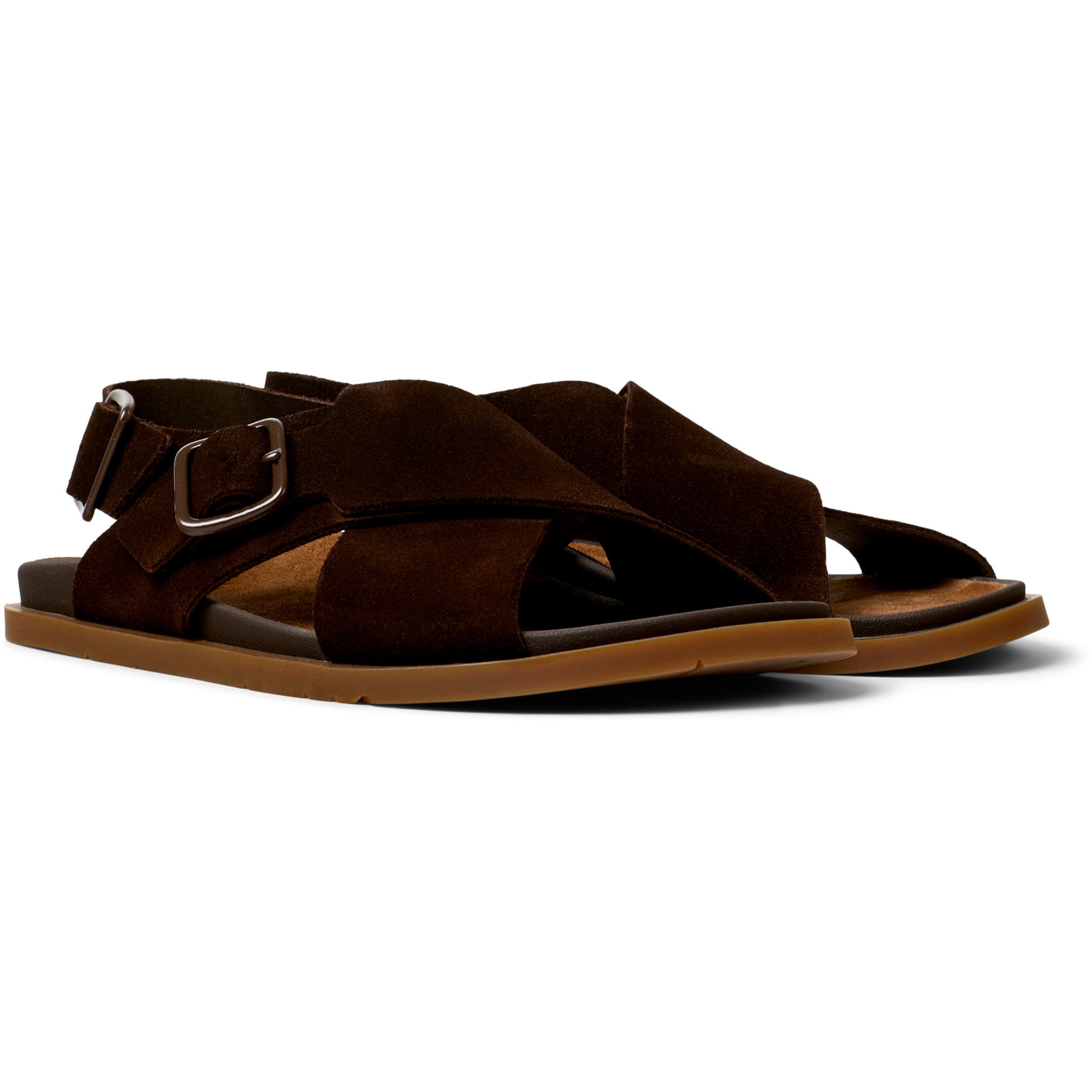 Sandalias - CAMPER Lluc Sandal - Marron - Cuero de gamuza