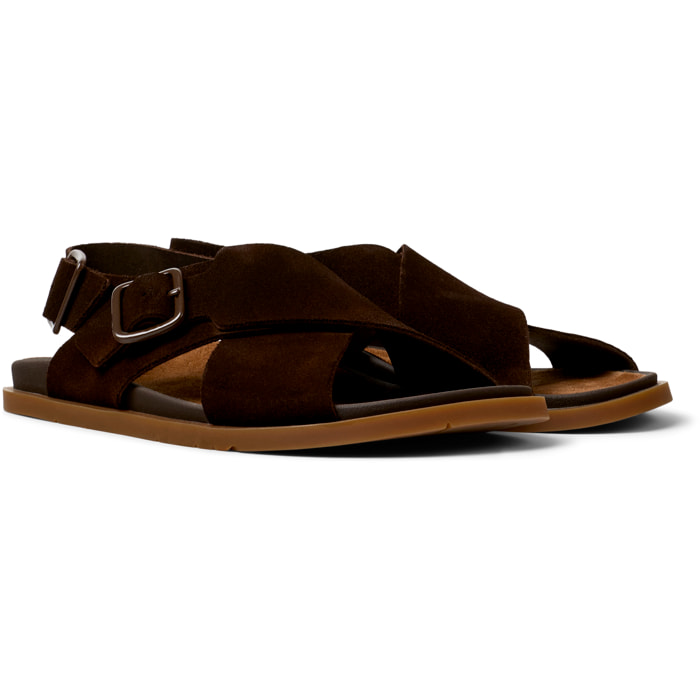 Sandalias - CAMPER Lluc Sandal - Marron - Cuero de gamuza
