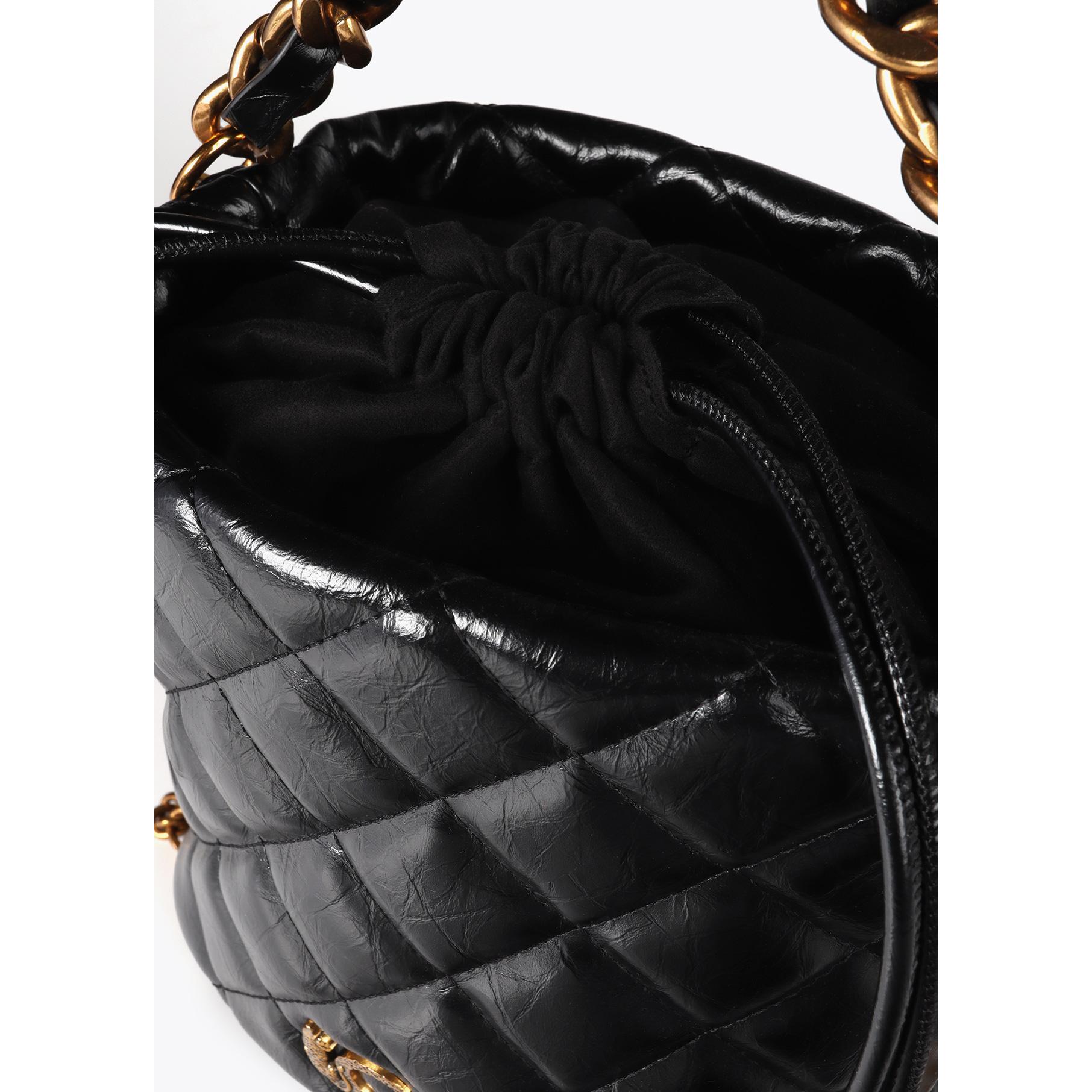 Borsa a Secchiello Trapuntata con Logo LC Leopardo