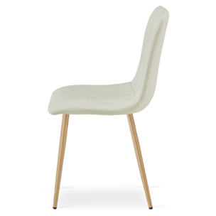 Sedia Libra beige in tessuto con gambe effetto legno