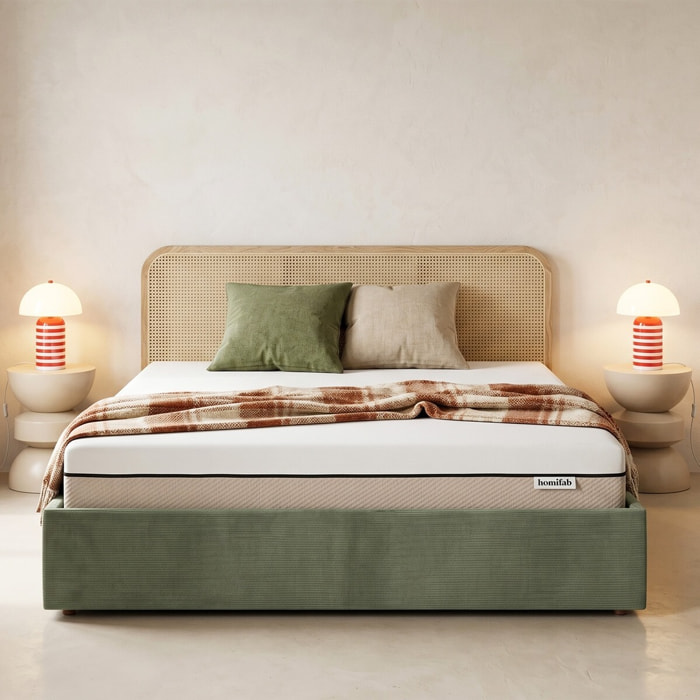 Matelas Hybride à ressorts ensachés et mémoire de forme, 25cm - SPRING ELITE