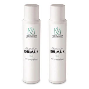 MEDICAFARM - Gel de soin RHUMA-K à l'harpagophytum - Aide à soulager les douleurs articulaires et retrouver la mobilité - Lot de 2 flacons de 250ml