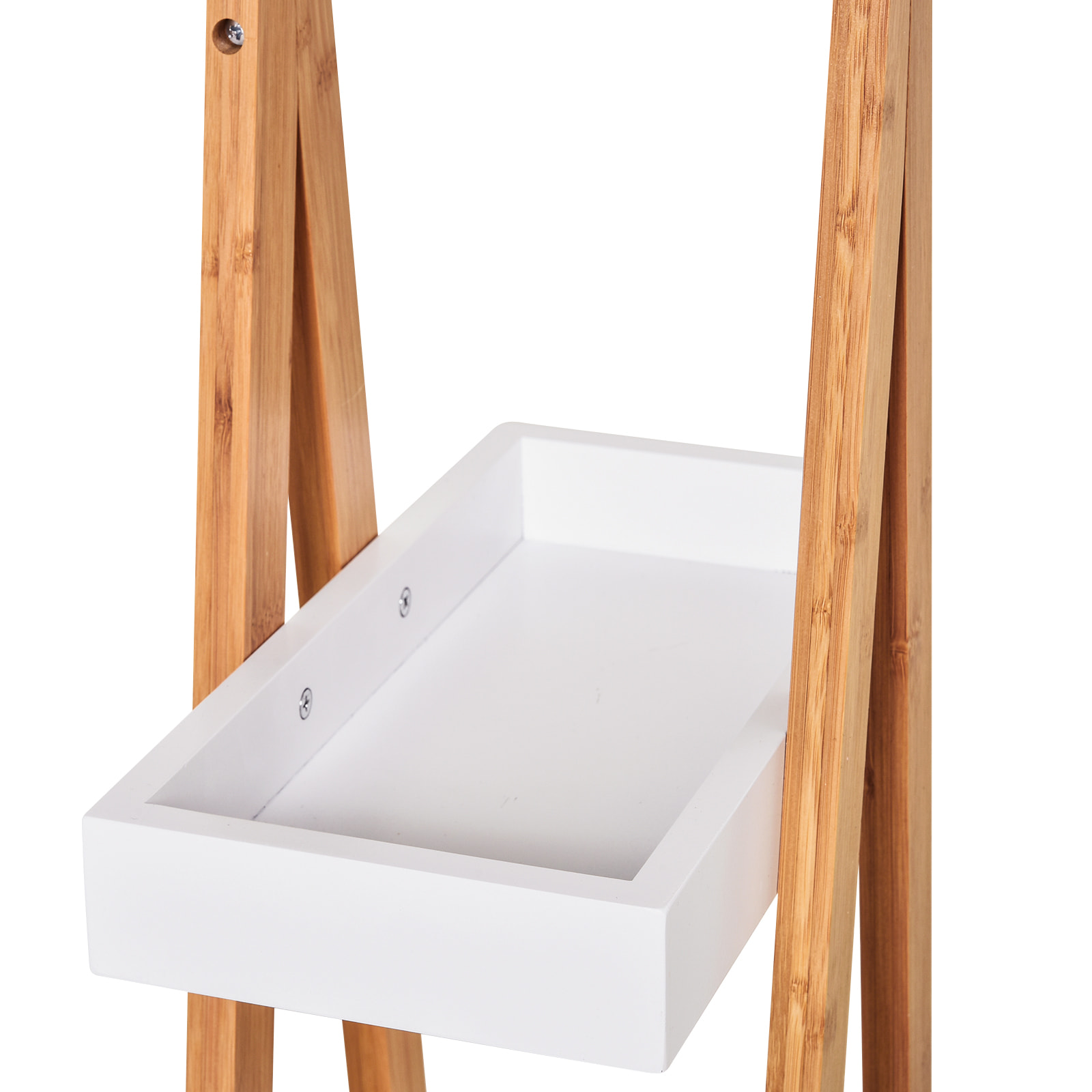 Etagère en bambou de salle de bain étagère debout 3 paniers dim. 30L x 18l x 81H cm bambou MDF blanc