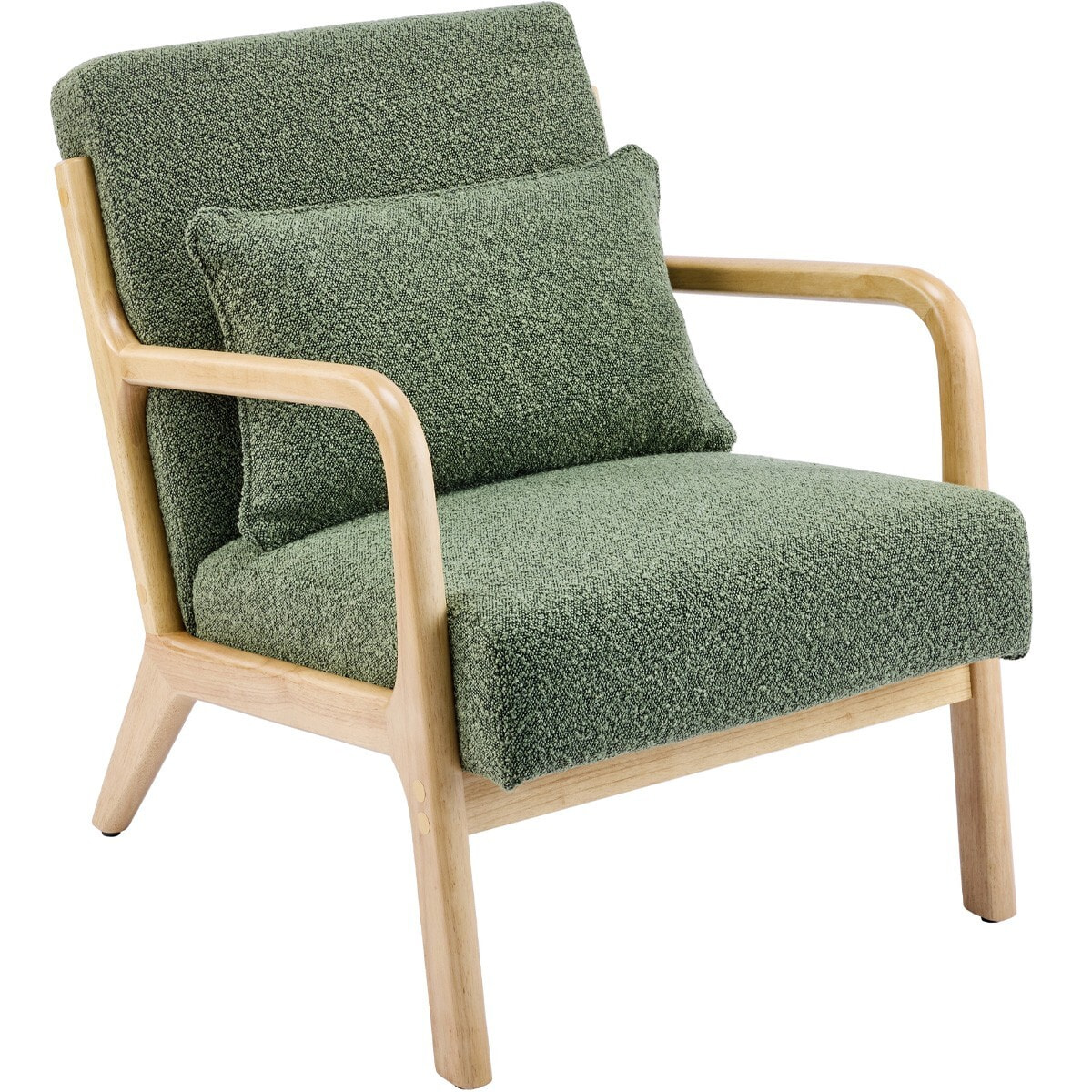 Fauteuil en bois et tissu bouclette - LANNA