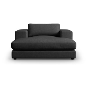 Méridienne "Tendance" en tissu structurel noir