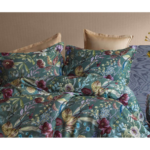 Parure housse de couette et taies oreiller 100% Satin de Coton imprimé