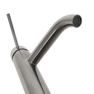 Aurum mitigeur de lavabo 16,5 cm, à levier, sans vidage, gun métal brossé (SATBAUR271BGM)